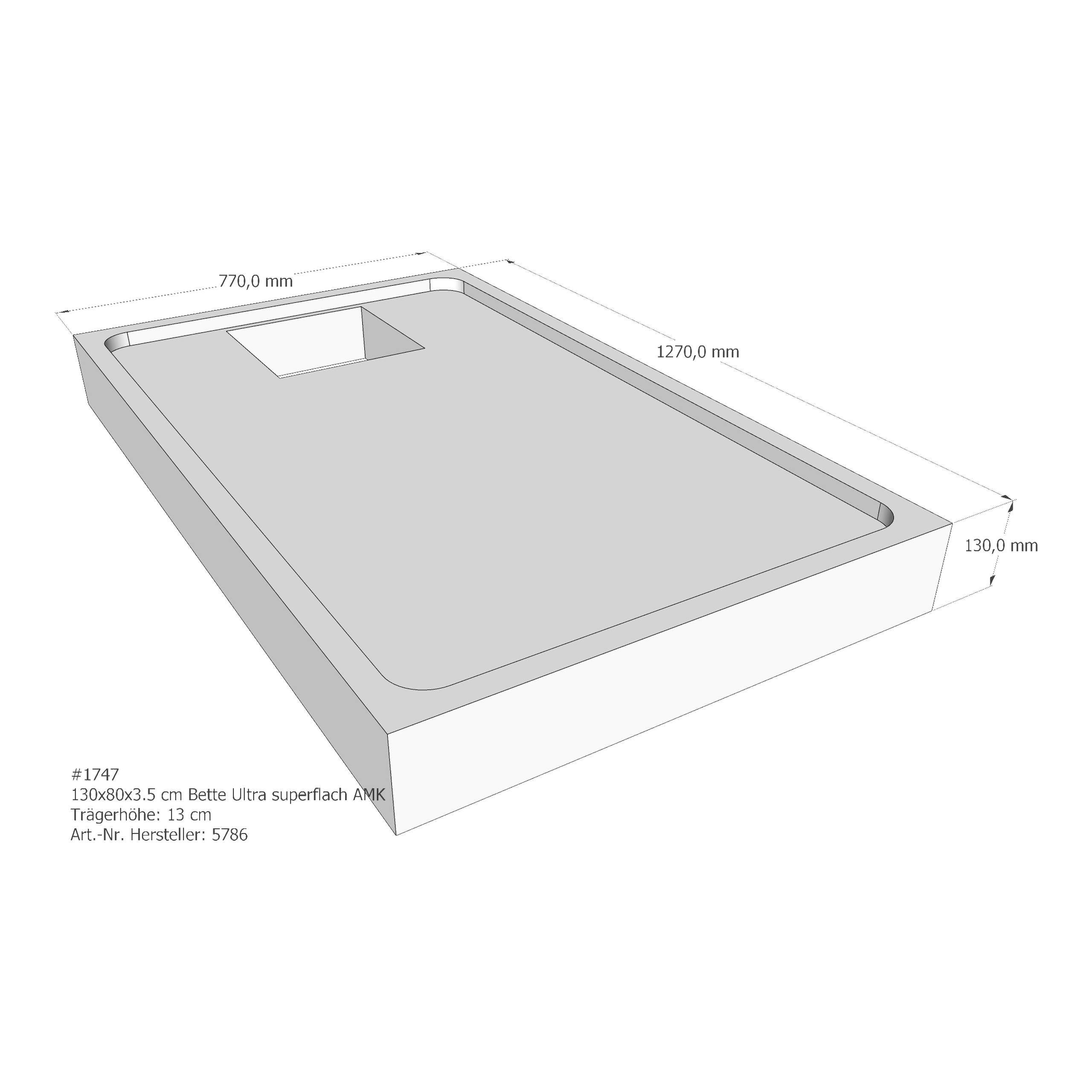 Duschwannenträger für Bette Ultra (superflach) 130 × 80 × 3,5 cm Breite: 80 cm / Länge: 130 cm Duschwannenträger für Bette Ultra (superflach) 130 × 80 × 3,5 cm Breite: 80 cm / Länge: 130 cm