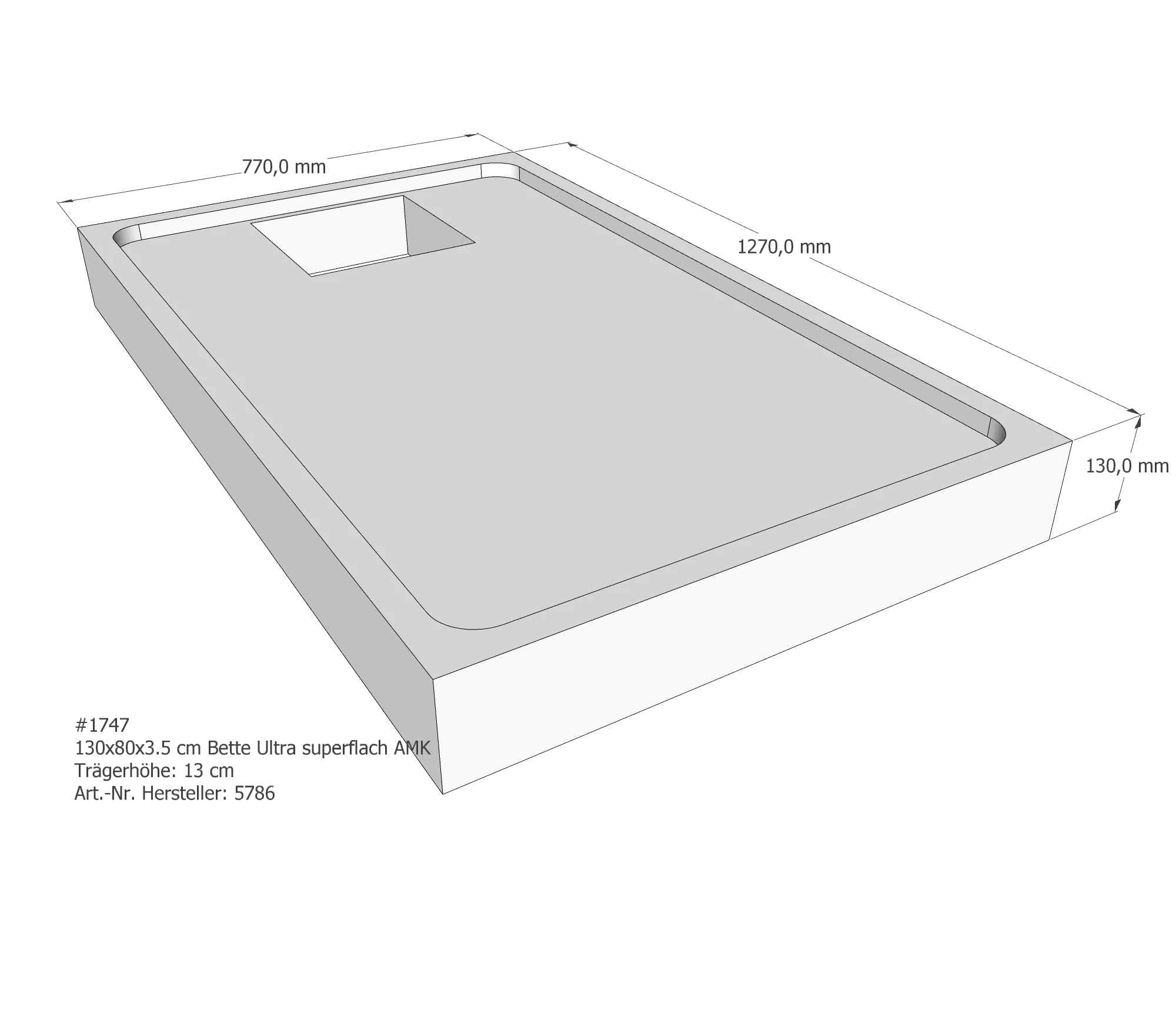 Duschwannenträger passend für Bette BetteUltra (superflach) 130 × 80 × 3,5 cm Breite: 80 cm / Länge: 130 cm Duschwannenträger passend für Bette BetteUltra (superflach) 130 × 80 × 3,5 cm Breite: 80 cm / Länge: 130 cm
