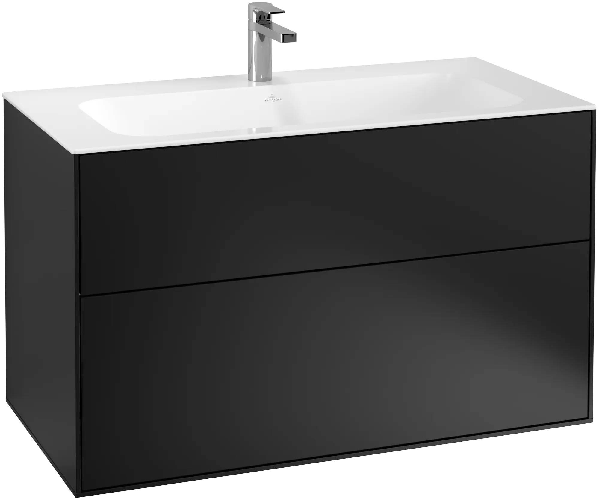 Villeroy & Boch Waschbeckenunterschrank Finion F02, 996x591x498 mm, Black Matt Lacquer, mit SoftClosing und Push-to-open Funktion Villeroy & Boch Waschbeckenunterschrank Finion F02, 996x591x498 mm, Black Matt Lacquer, mit SoftClosing und Push-to-open Funktion