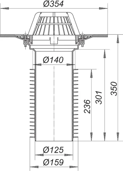 Sanierungs-Dachablauf 63 T PVC, DN 150