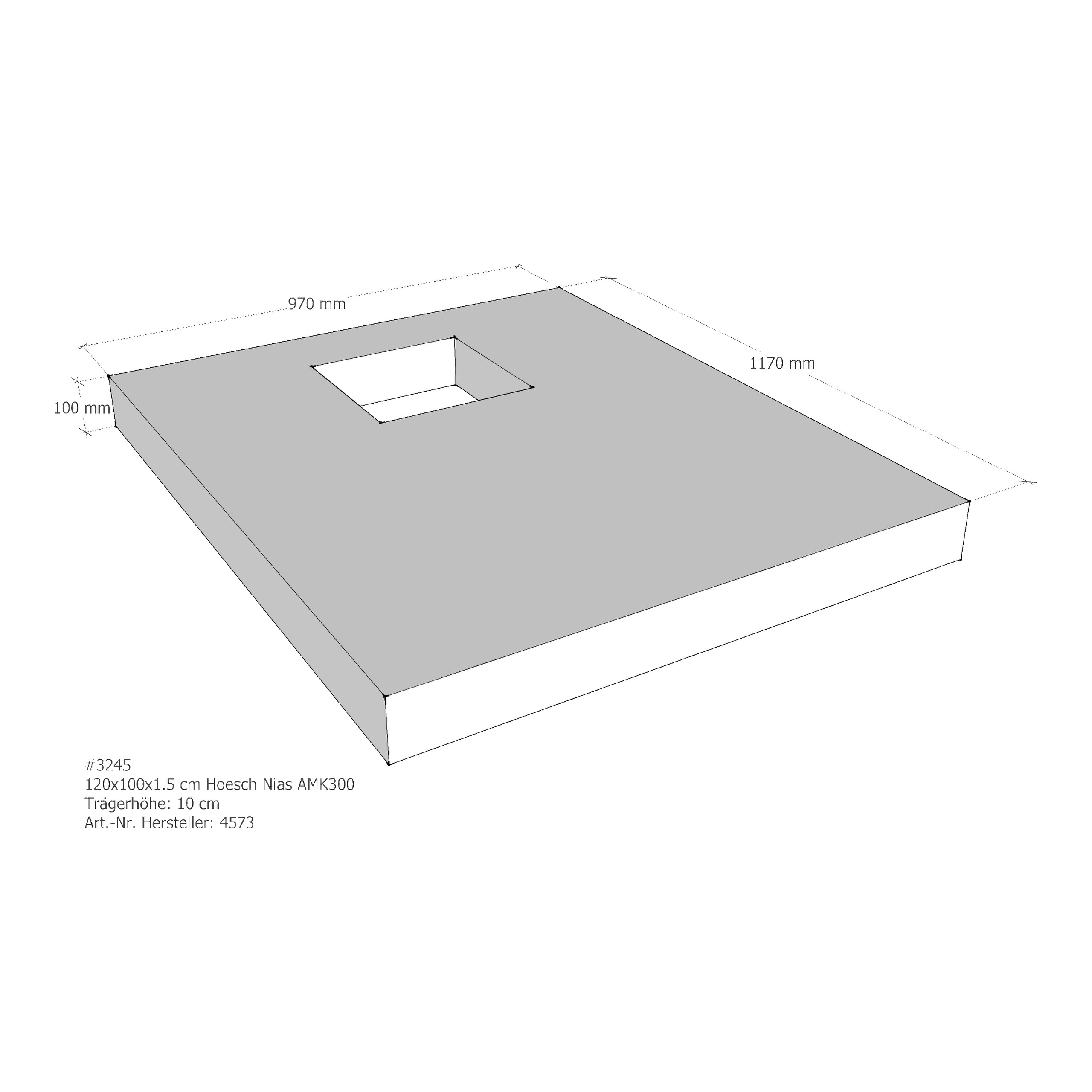 Duschwannenträger für Hoesch Nias 120 × 100 × 1,5 cm Breite: 100 cm / Länge: 120 cm Duschwannenträger für Hoesch Nias 120 × 100 × 1,5 cm Breite: 100 cm / Länge: 120 cm