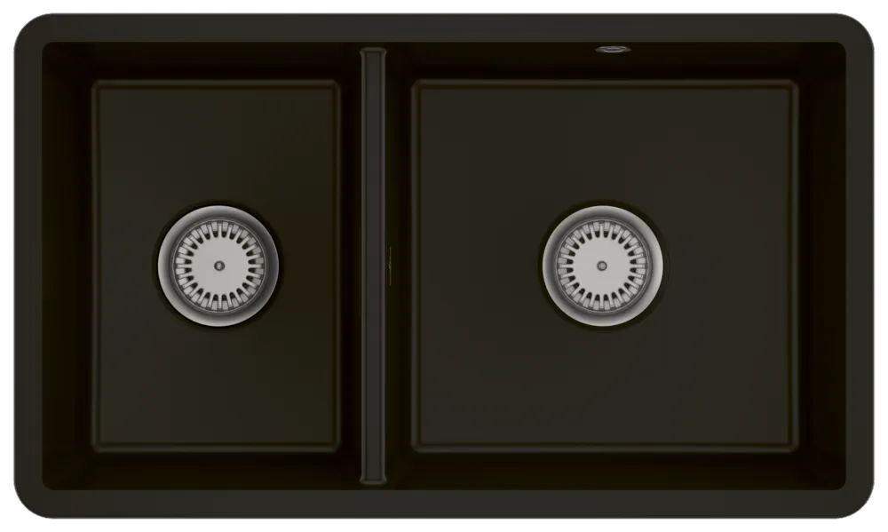 Villeroy & Boch Unterbau-Küchenspülbecken „Subway“ 80 U 440 × 750 × 220 mm, für Becken mittig in Pure Black