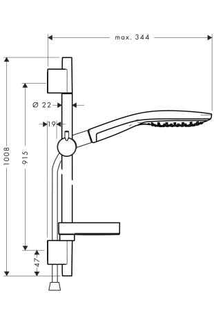 Brausenset Raindance Select 150 Unica'S Puro 900mm chrom