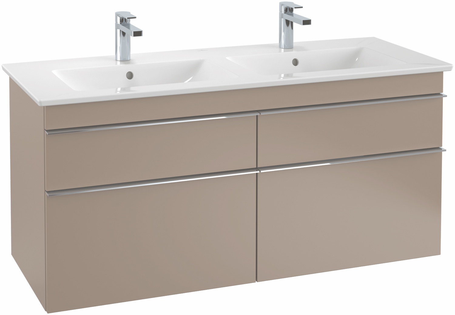 Villeroy & Boch Waschtischunterschrank „Venticello“ für Schrank-Doppelwaschtisch 125,3 × 59 × 50,2 × 50,2 cm in Glossy White, mittig