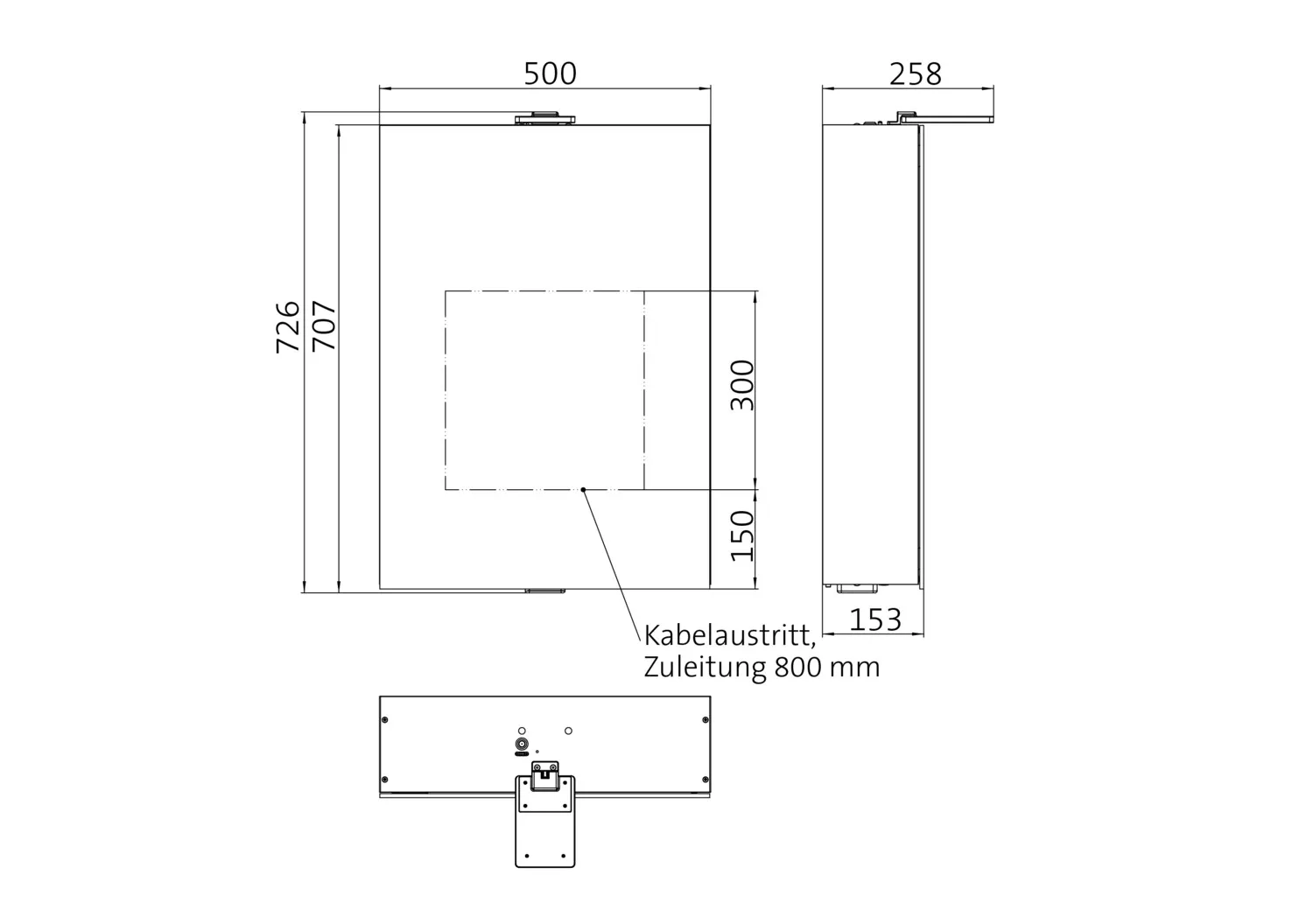 Lichtspiegelschrank pure IILED-Leuchte, Aufputz,mit Waschtischbeleuchtung,1 Tür, 500mm
