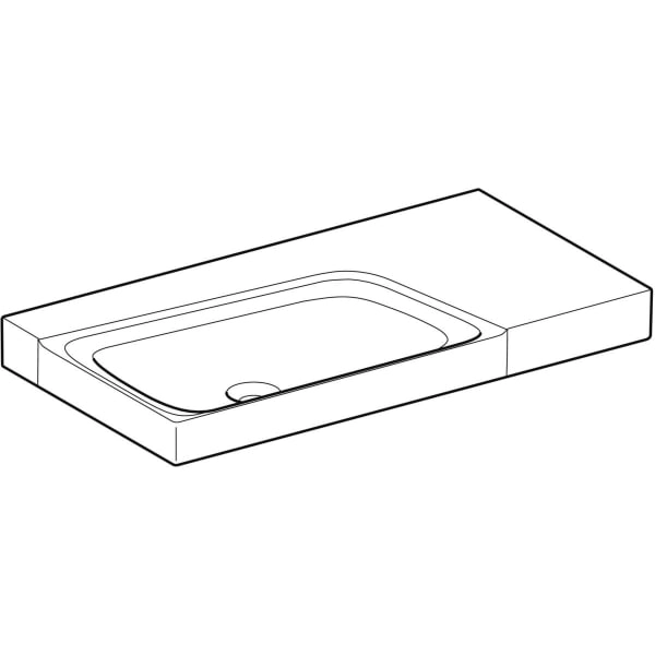 Wandwaschtisch mit Ablagefläche „Xeno2“, rechteckig, Ablagefläche rechts 90 × 48 cm mit KeraTect® Wandwaschtisch mit Ablagefläche „Xeno2“, rechteckig, Ablagefläche rechts 90 × 48 cm mit KeraTect®
