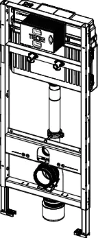 TECEprofil WC-Modul mit Uni-Spülkasten für Geberit Publica Ausgussbecken, Bauhöhe 1340 mm