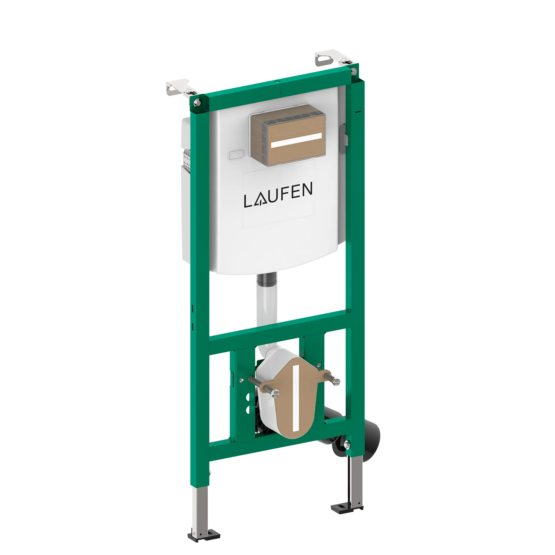 Installationselement INEOLINK mit Spülkasten für Wand-WC, Betätigung von vorne, verstellbarer Spülstromdrossel, Füße höhenverstellbar, drehbar, Zweimengenspülung 6/3L, umstellbar auf 4,5/3L, schwitzwasserisoliert