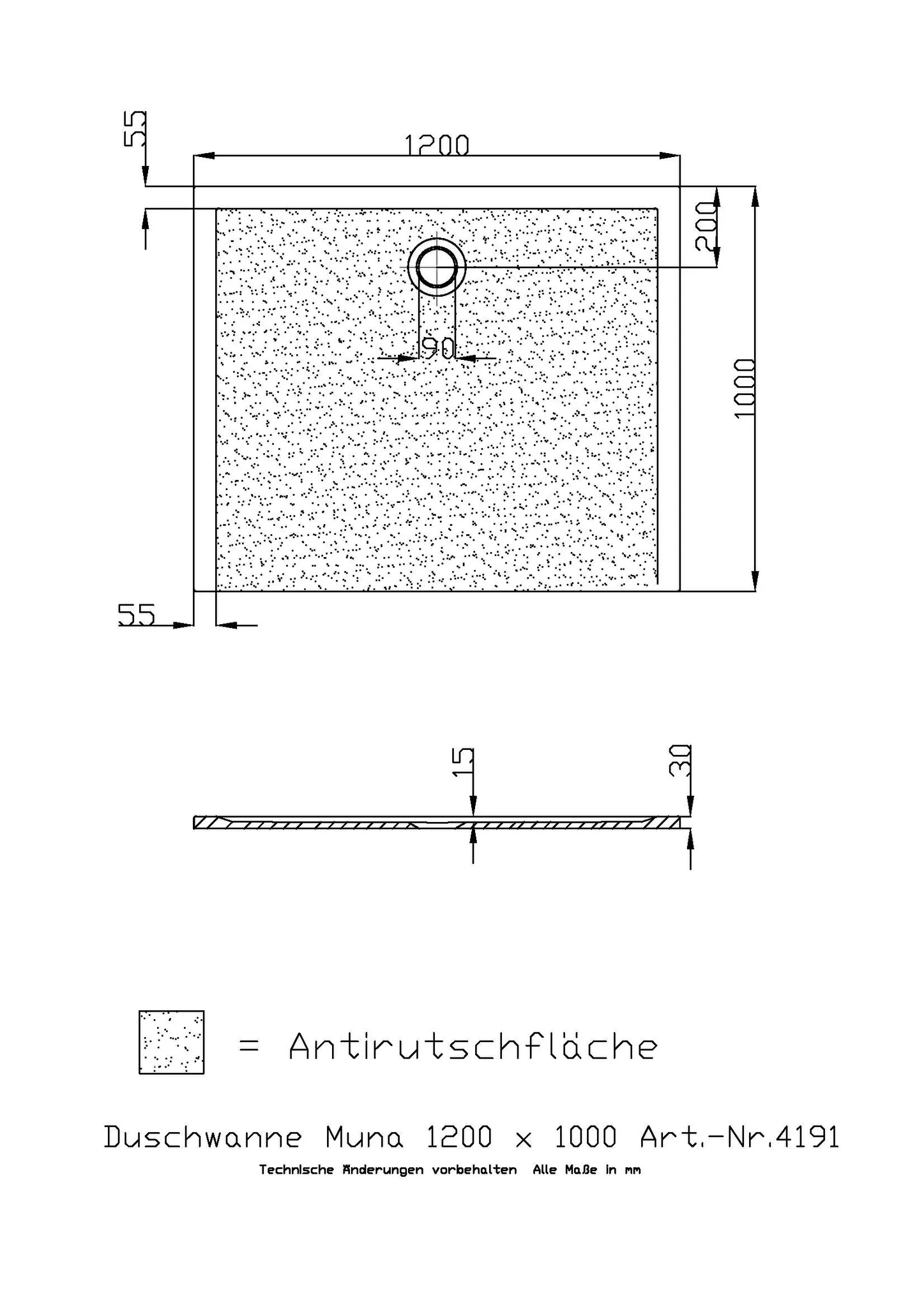 Hoesch Muna Duschwanne 1200x1000x30, Mineralguss Solique, Weiß Hoesch Muna Duschwanne 1200x1000x30, Mineralguss Solique, Weiß