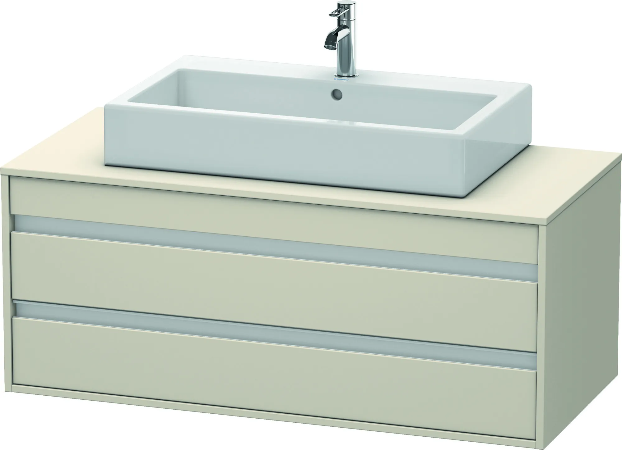 Duravit Waschtischunterschrank wandhängend „Ketho“ 120 × 49,6 × 55 cm in Taupe Matt