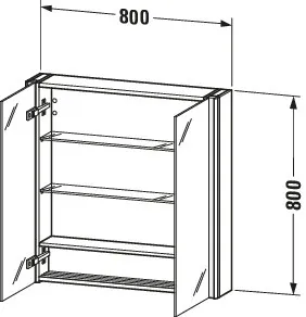 Duravit Spiegelschrank „XSquare“ 80 × 80 × 15,5 cm Duravit Spiegelschrank „XSquare“ 80 × 80 × 15,5 cm