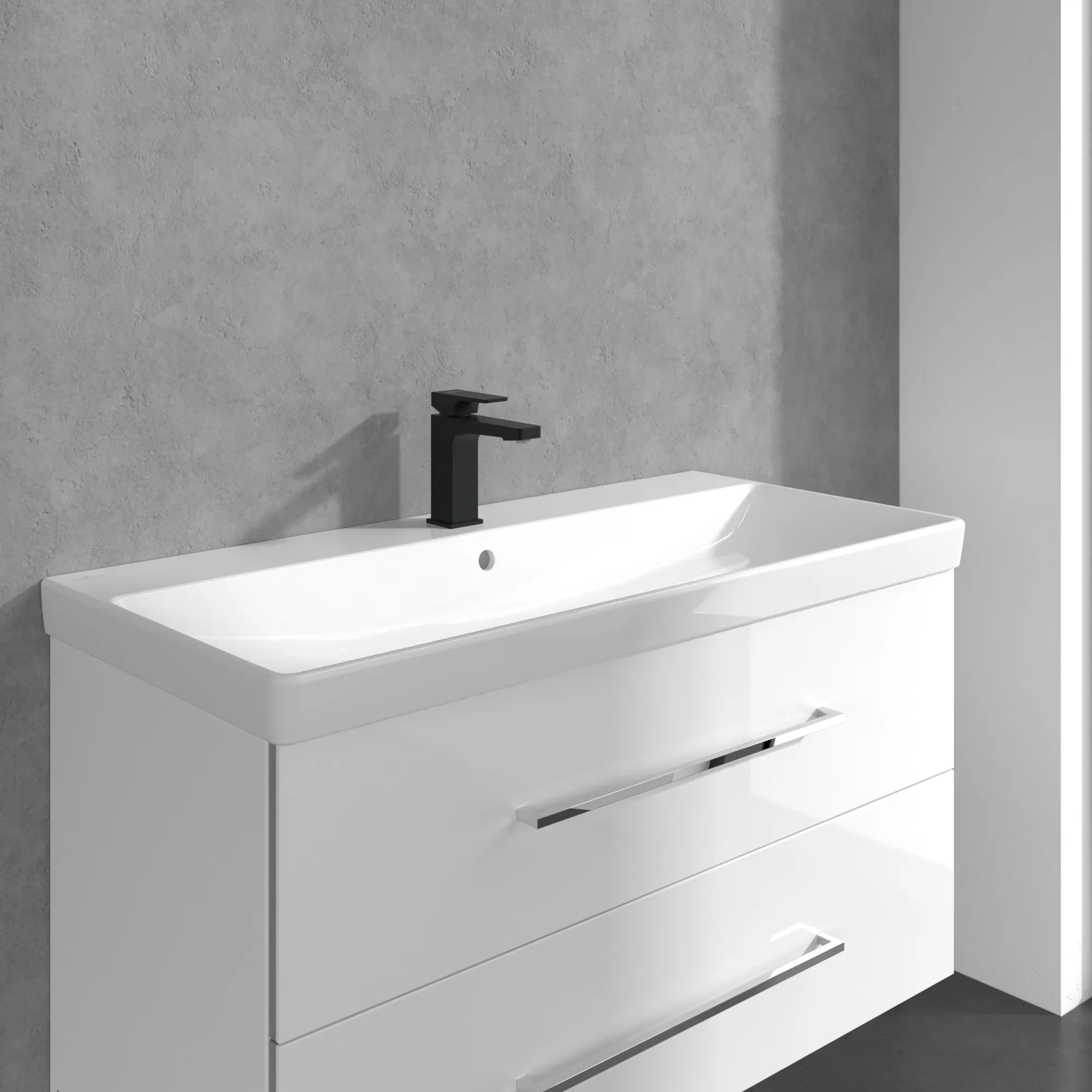 Villeroy & Boch Einhebel-Waschtischarmatur Architectura Square, 50x165x161mm, Matt Black