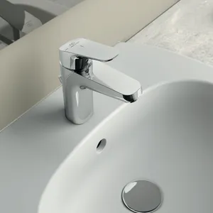 Waschtischarmatur Ceraflex, Grande, 5l/min., BlueStart, mit Ablaufgarnitur, Ausladung 110mm, Chrom Waschtischarmatur Ceraflex, Grande, 5l/min., BlueStart, mit Ablaufgarnitur, Ausladung 110mm, Chrom