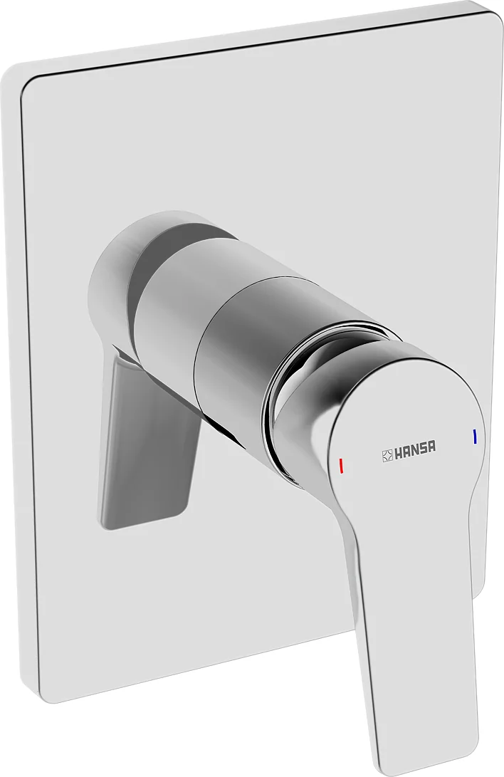 HansaTWIST Duscharmatur Einhebelmischer Fertigmontageset für Brausebatterie 8985 Rosette eckig Chrom