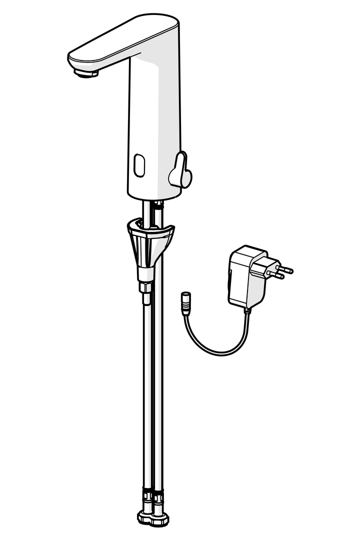 Hansa Waschtischarmatur, elektronisch „Electra“ Ausladung 124 mm in Chrom Hansa Waschtischarmatur, elektronisch „Electra“ Ausladung 124 mm in Chrom