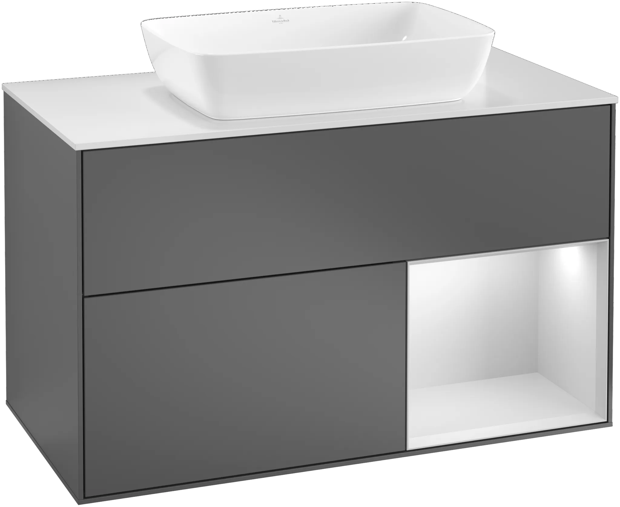 Villeroy & Boch Waschtischunterschrank „Finion“ für Schrankwaschtisch 1000 × 603 × 501 mm Midnight Blue Matt Lacquer, für Becken mittig, mit Hahnlochbohrung Villeroy & Boch Waschtischunterschrank „Finion“ für Schrankwaschtisch 1000 × 603 × 501 mm Midnight Blue Matt Lacquer, für Becken mittig, mit Hahnlochbohrung