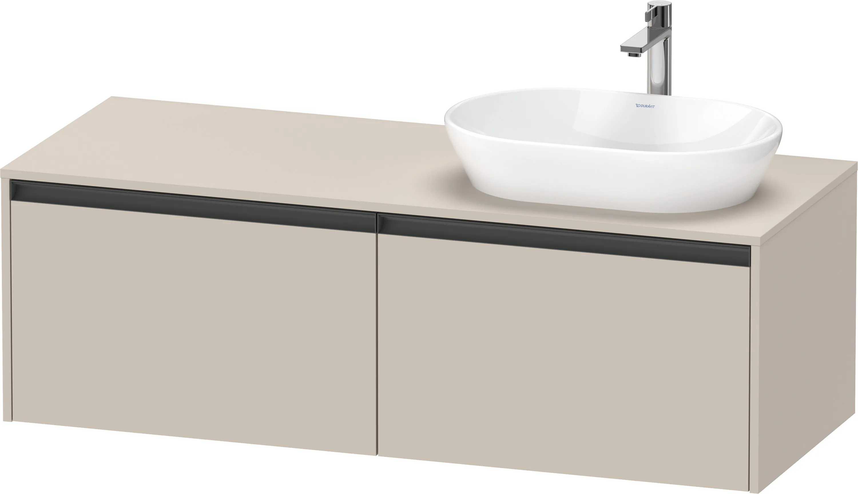 Duravit Waschtischunterschrank wandhängend „Ketho.2“ 140 × 45,9 × 55 cm Taupe Matt