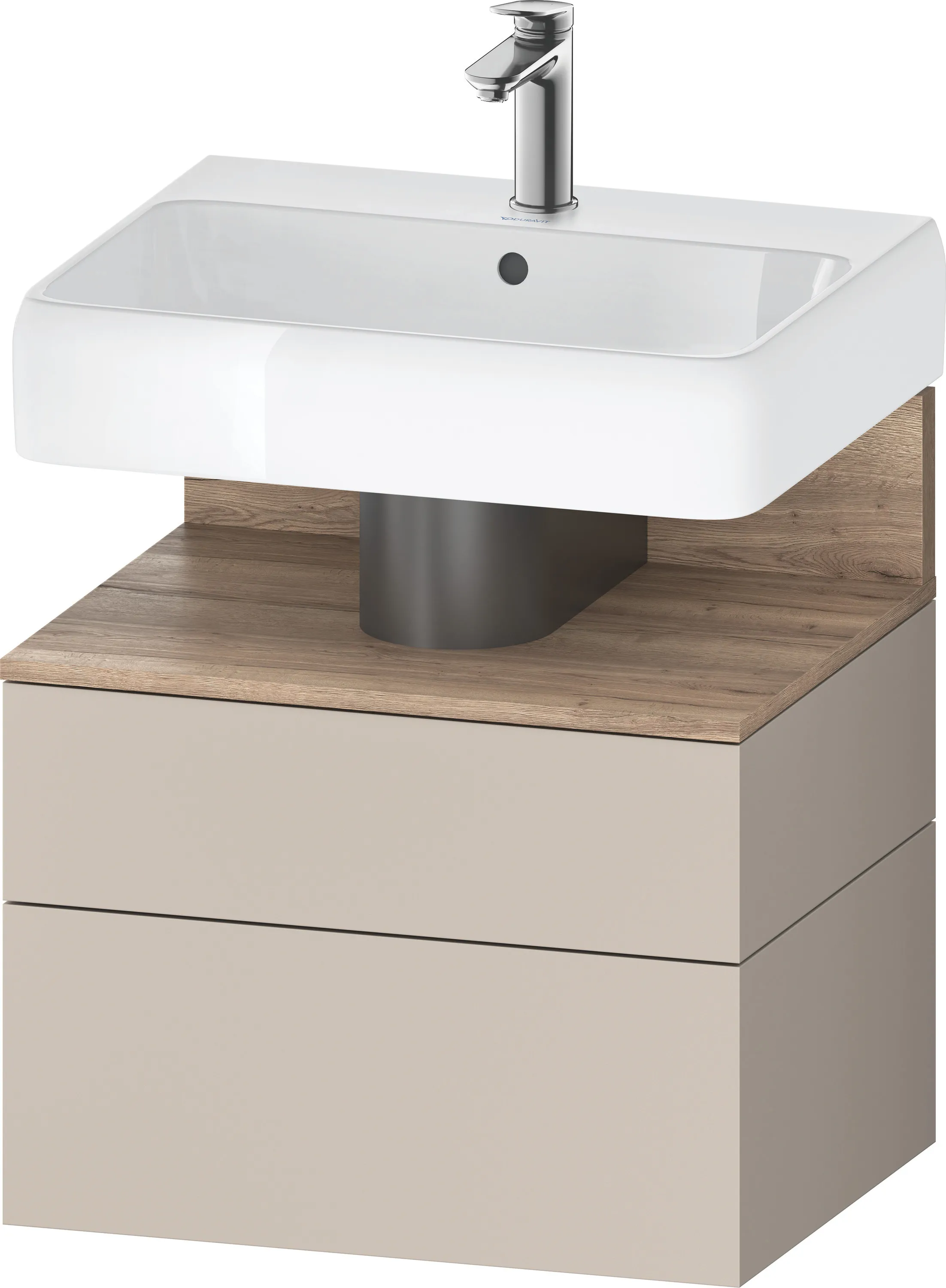 Duravit Waschtischunterschrank wandhängend „Qatego“ 59 × 59 × 47 cm, mit Beleuchtung