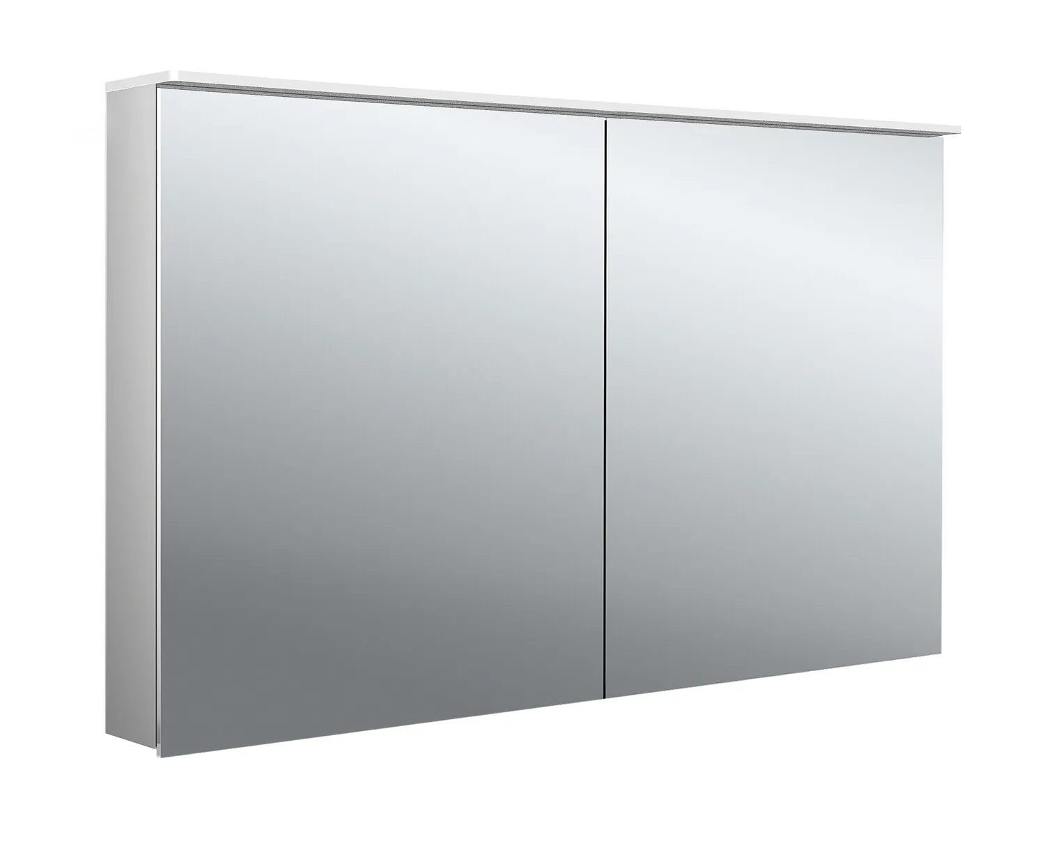 Lichtspiegelschrank flat II Lichtsegel, Aufputz, mit Waschtischbeleuchtung, 2 Tür, 1200mm