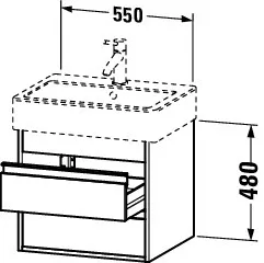 Duravit Waschtischunterschrank wandhängend „Ketho“ 55 × 48 × 44 cm Basalt Matt
