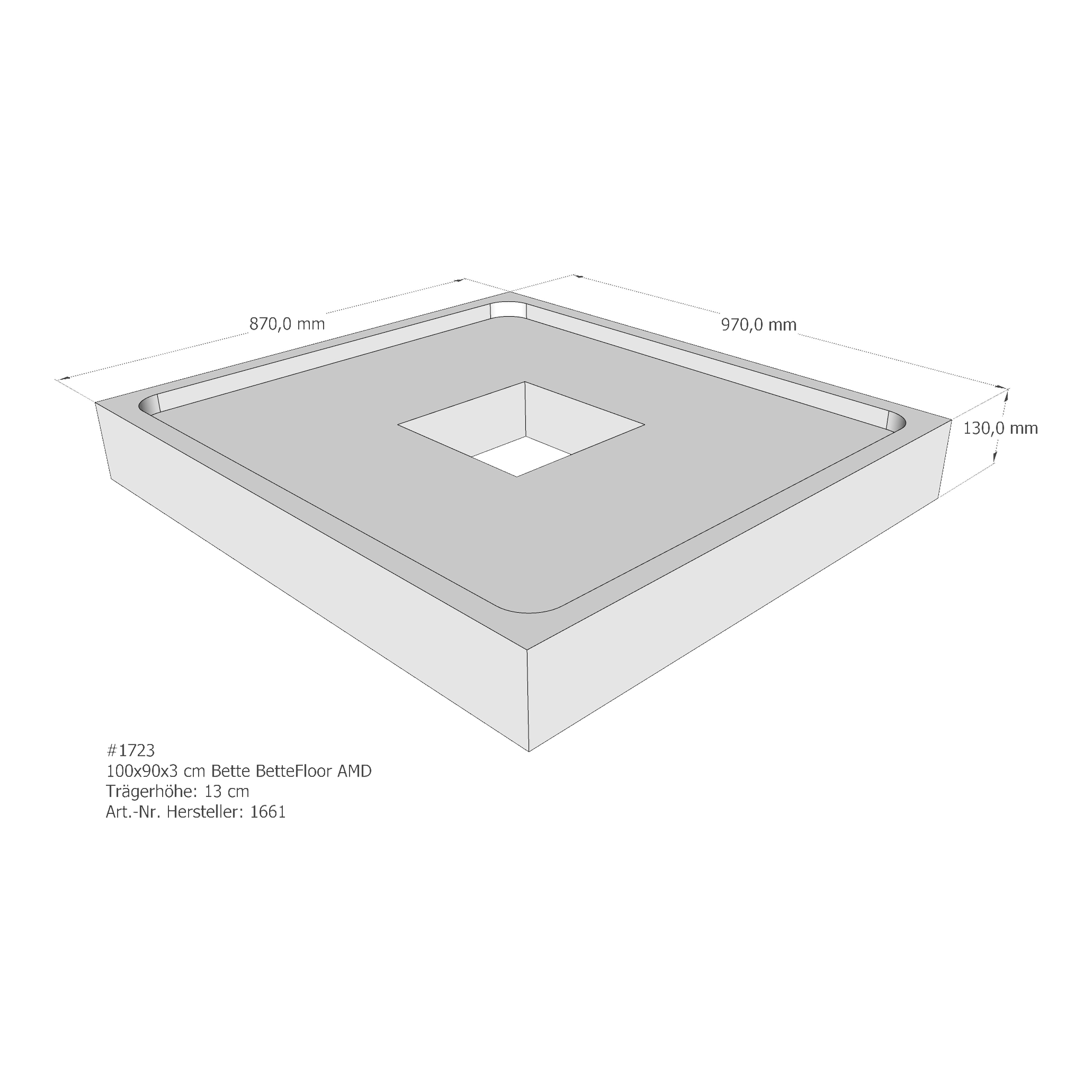 Duschwannenträger für Bette Floor 100 × 90 × 3 cm Breite: 90 cm / Länge: 100 cm Duschwannenträger für Bette Floor 100 × 90 × 3 cm Breite: 90 cm / Länge: 100 cm