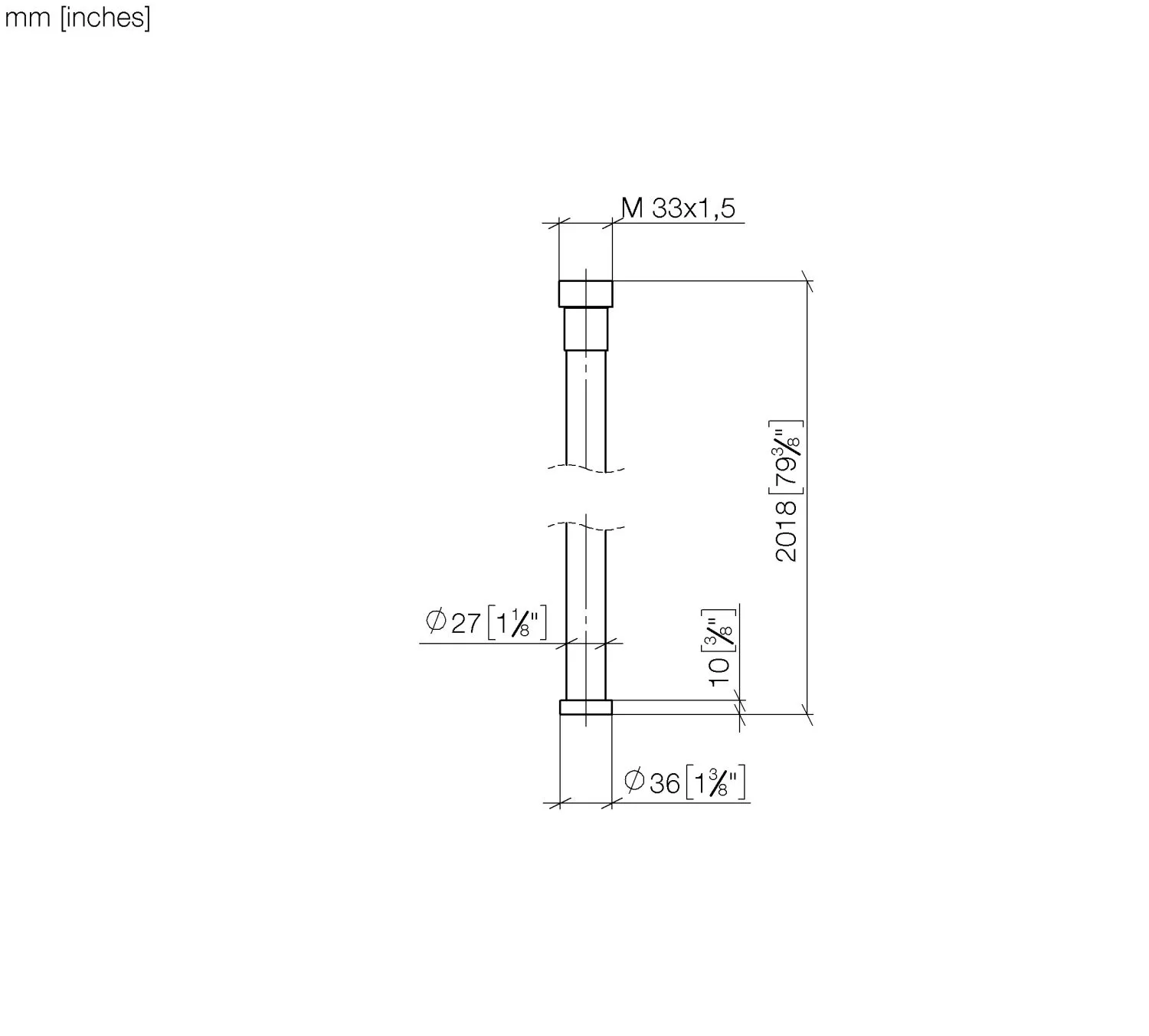Dornbracht Wasser Tube Kneipp-Schlauch, weiß, 2000 mm, Chrom Dornbracht Wasser Tube Kneipp-Schlauch, weiß, 2000 mm, Chrom