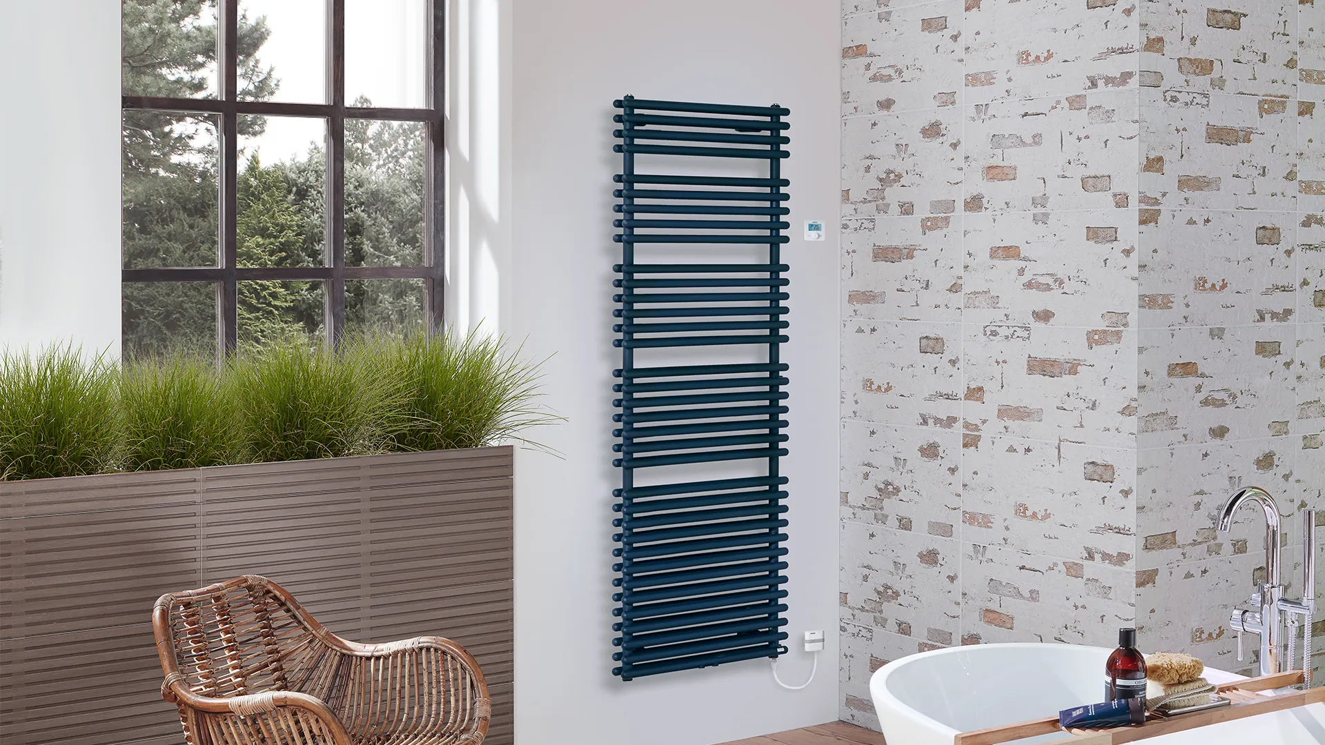 BEMM Badheizkörper Cobo 2 E BC2-H1036x074x0801, vorbereitet reinelektrisch, Edelweiß