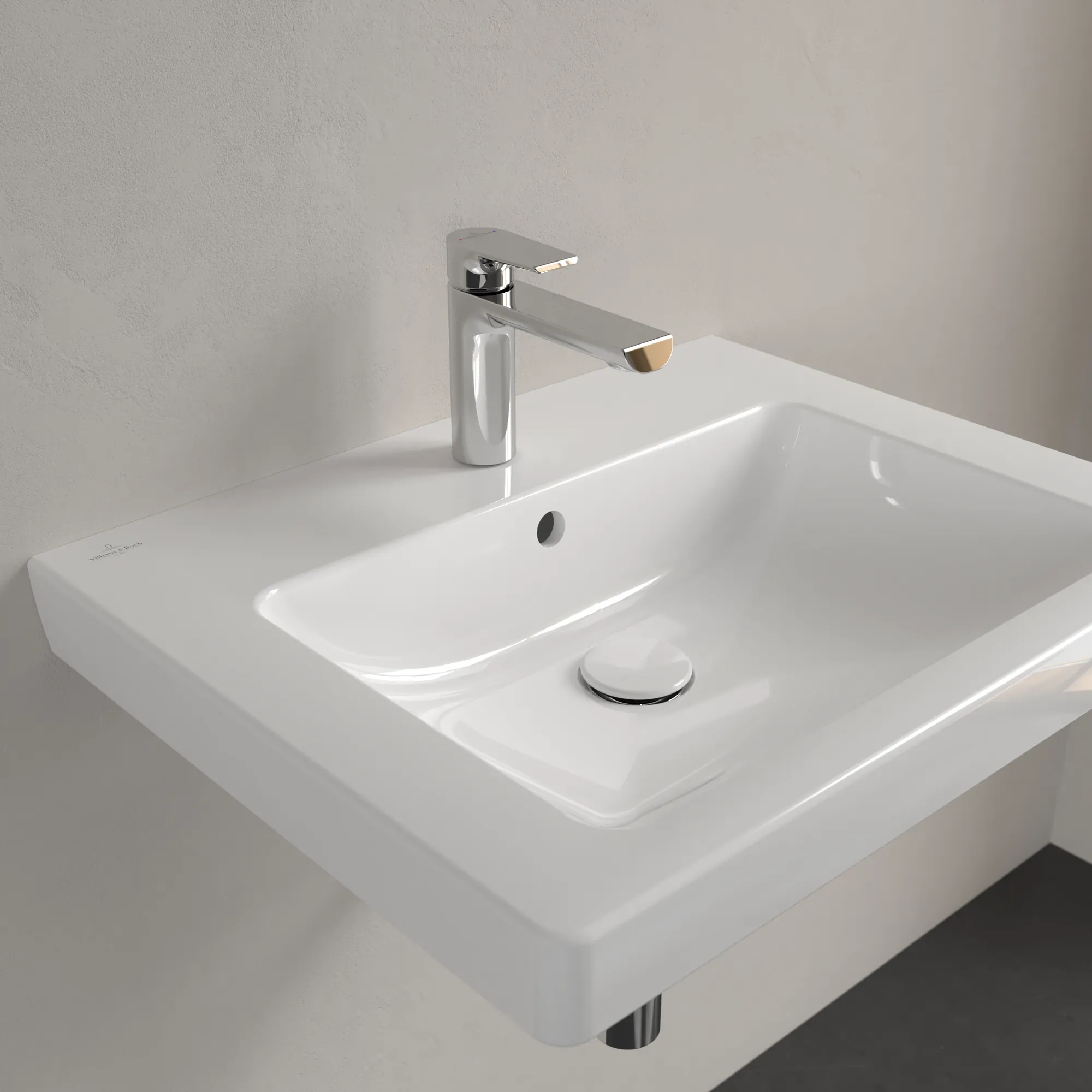 Villeroy & Boch Wandwaschtisch geschliffen „Subway 2.0“ 600 × 470 × 150 mm, mit Hahnlochbohrung, Hahnlochposition mittig, mit Hahnlochbank in Weiß Alpin Villeroy & Boch Wandwaschtisch geschliffen „Subway 2.0“ 600 × 470 × 150 mm, mit Hahnlochbohrung, Hahnlochposition mittig, mit Hahnlochbank in Weiß Alpin