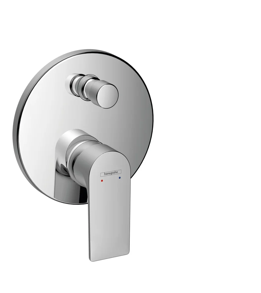 Hansgrohe Rebris E Einhebel-Wannenmischer Unterputz, Chrom, 2 Verbraucher, Keramikmischsystem, einstellbare Temperaturbegrenzung, automatische Rückstellung, Rückflussverhinderer