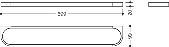HEWI Ablage „System 800“ in Befestigung verdeckt HEWI Ablage „System 800“ in Befestigung verdeckt