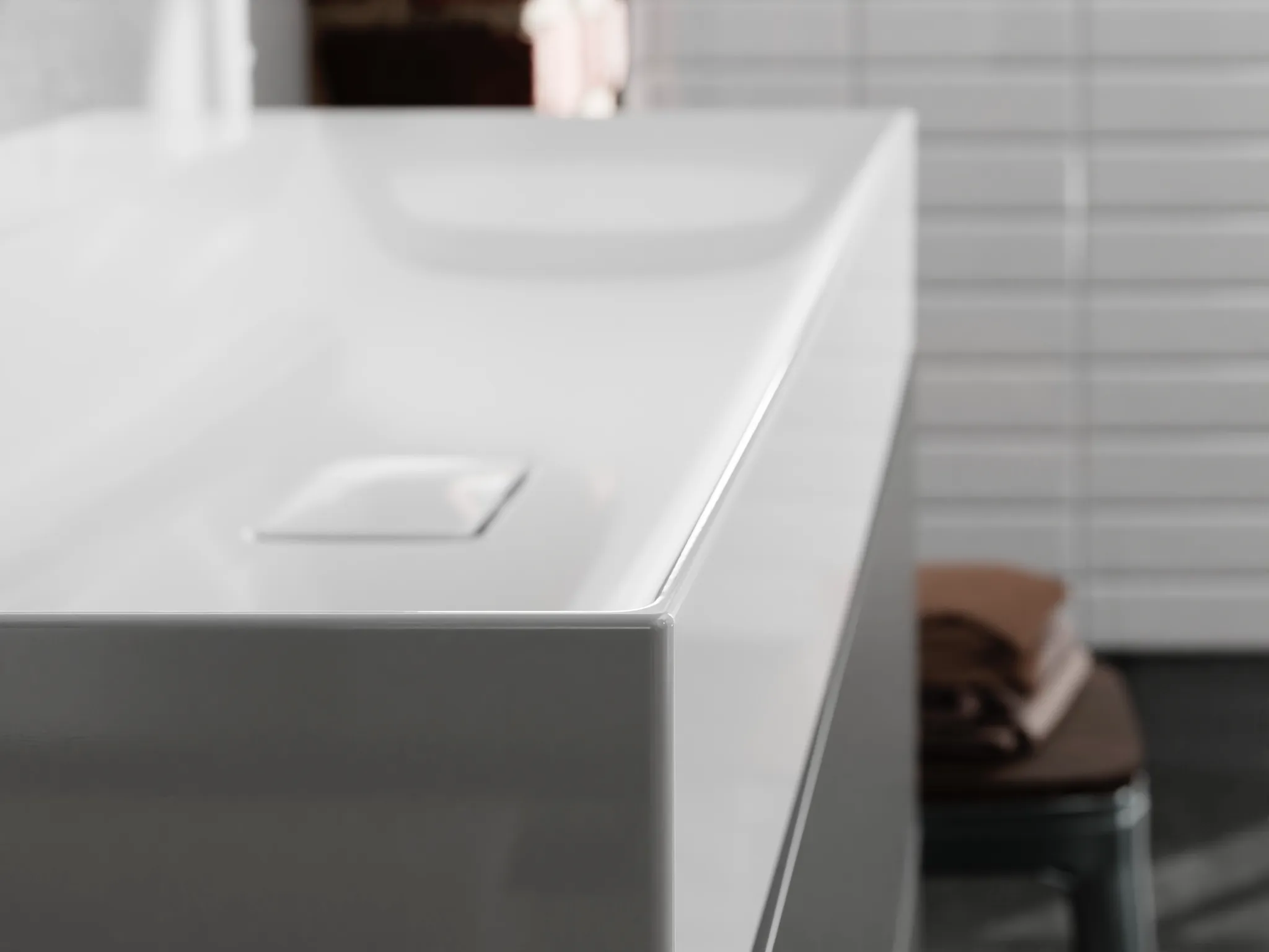 Hansgrohe Xevolos E Waschtisch 1000x480 mit Hahnloch, SmartClean, Weiß