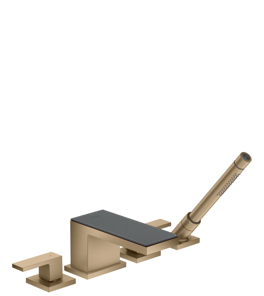Hansgrohe AXOR MyEdition 4-Loch Wannenrandarmatur Brushed Bronze, Ausladung 151 mm, max. Ausziehänge Handbrause 1,10 m
