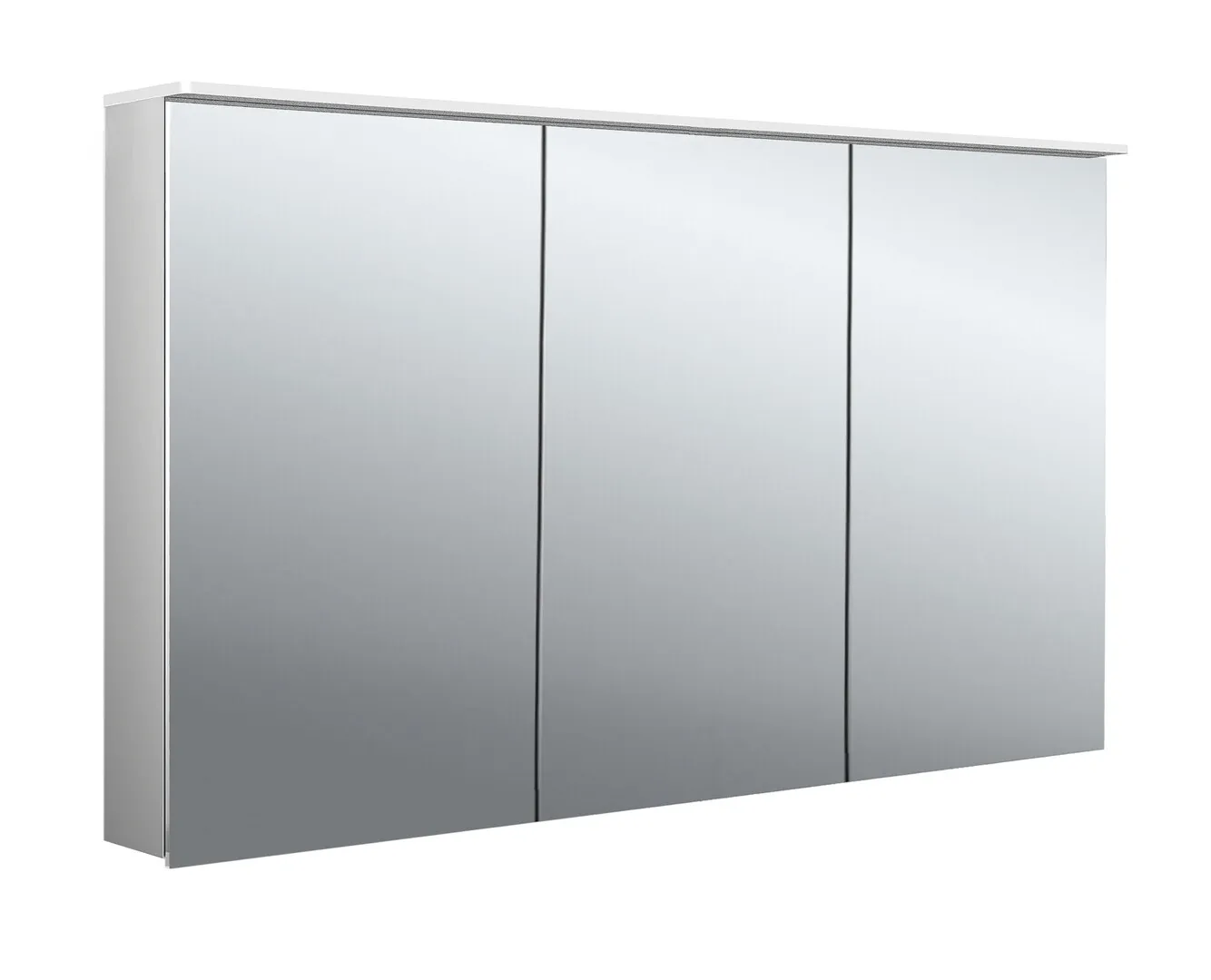 Lichtspiegelschrank flat 2 Design,Aufputz, mit Waschtischbeleuchtung,3 Türen, 1300mm