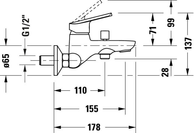 Einhand-Wannenarmatur „No.1“ in Chrom Einhand-Wannenarmatur „No.1“ in Chrom