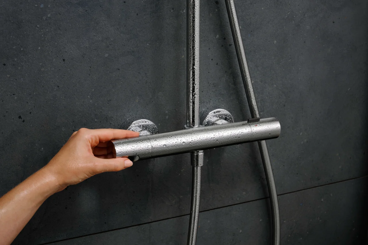 Hansgrohe Pulsify S Puro Showerpipe 1jet, Chrom, 460 mm Brausearmlänge, Aufputzinstallation