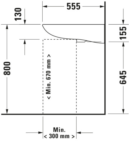 Waschtisch Vital Med „D-Code“, Form rechteckig 60 × 55,5 cm 