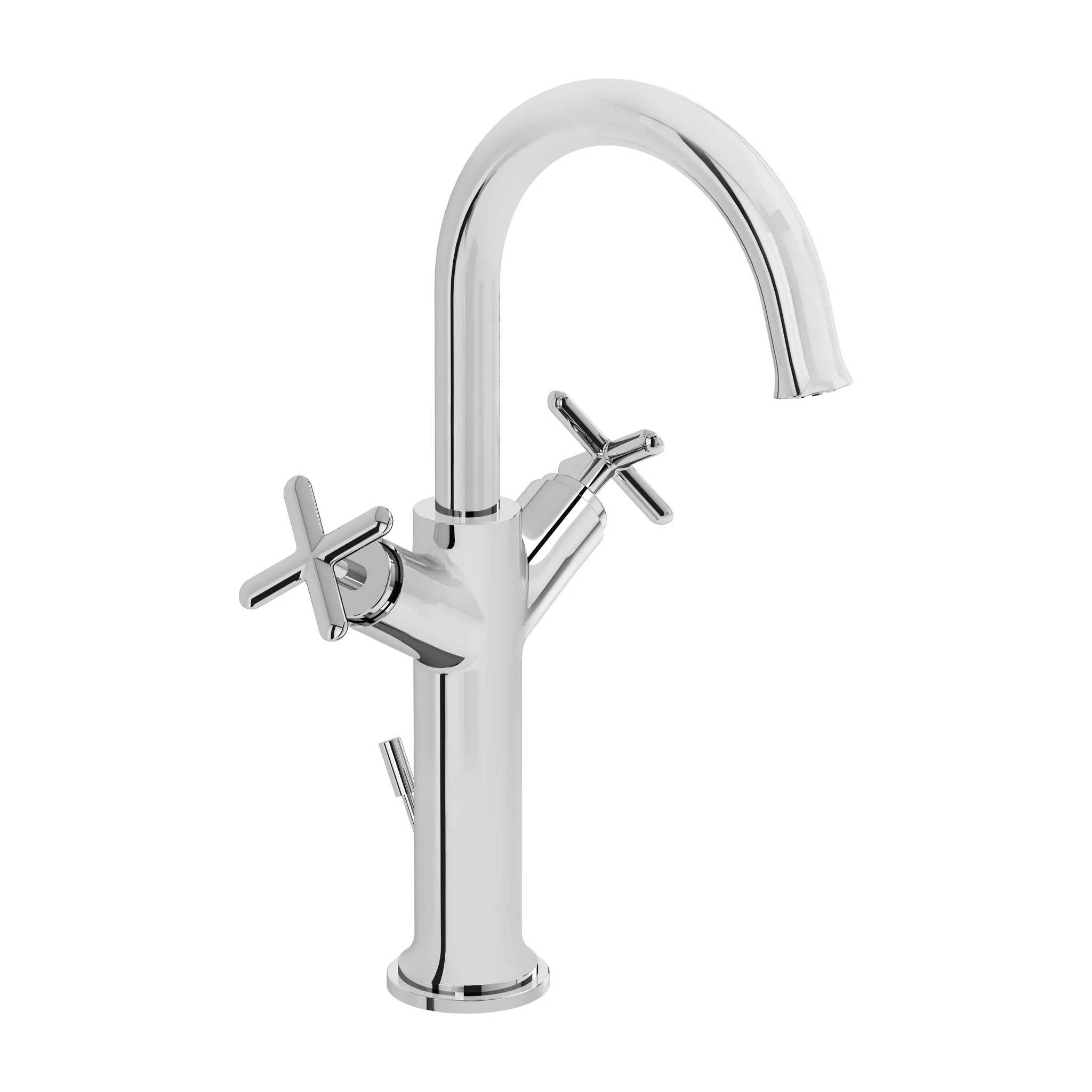 VitrA Origin Classic Zweigriff-Waschtischmischer mit Ablaufgarnitur, Höhe 34 cm, Einlochmontage, Chrom