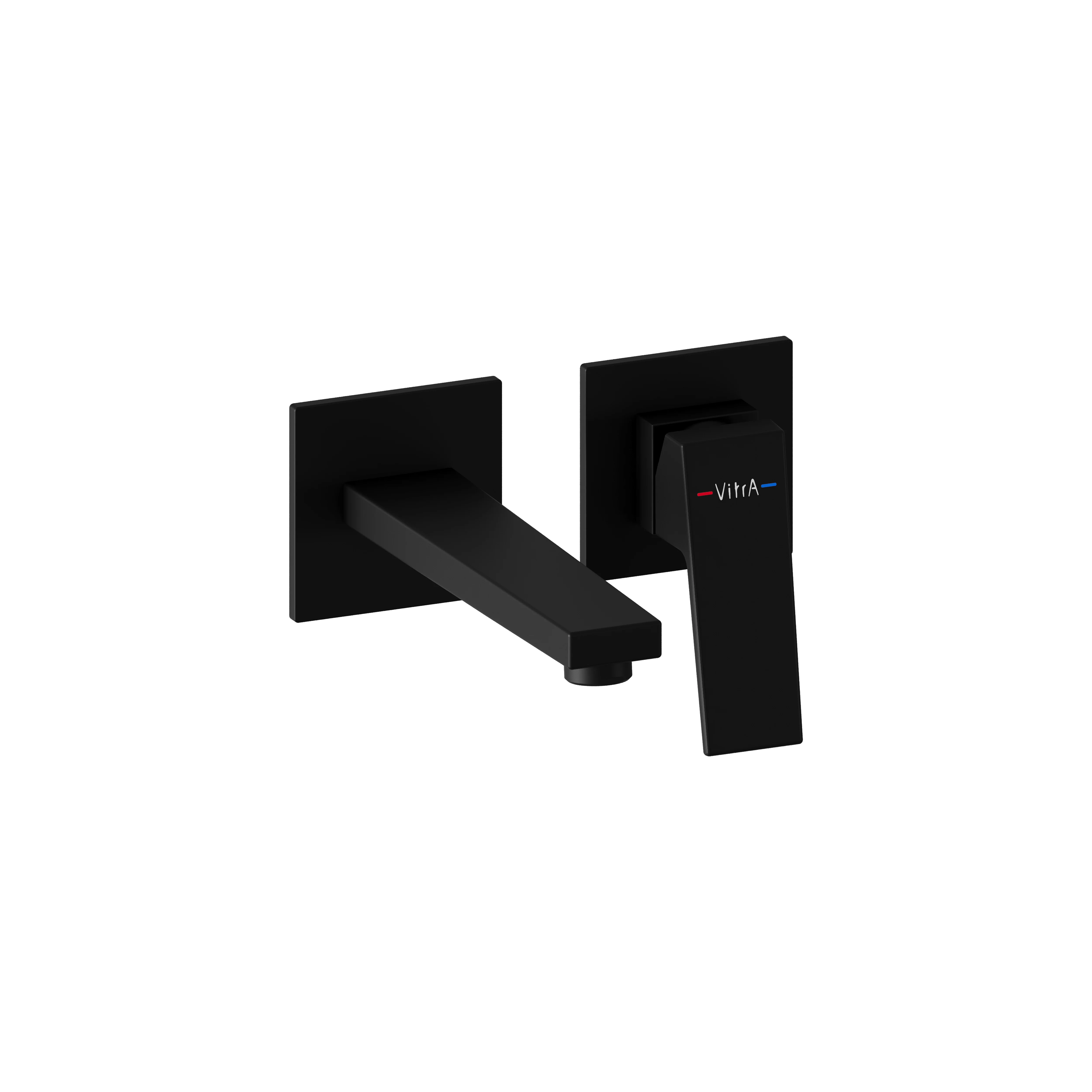 Minimax Square Einhebel-Waschtischmischer Fertigmontageset Unterputzmontage Ausladung 18 cm Schwarz Matt