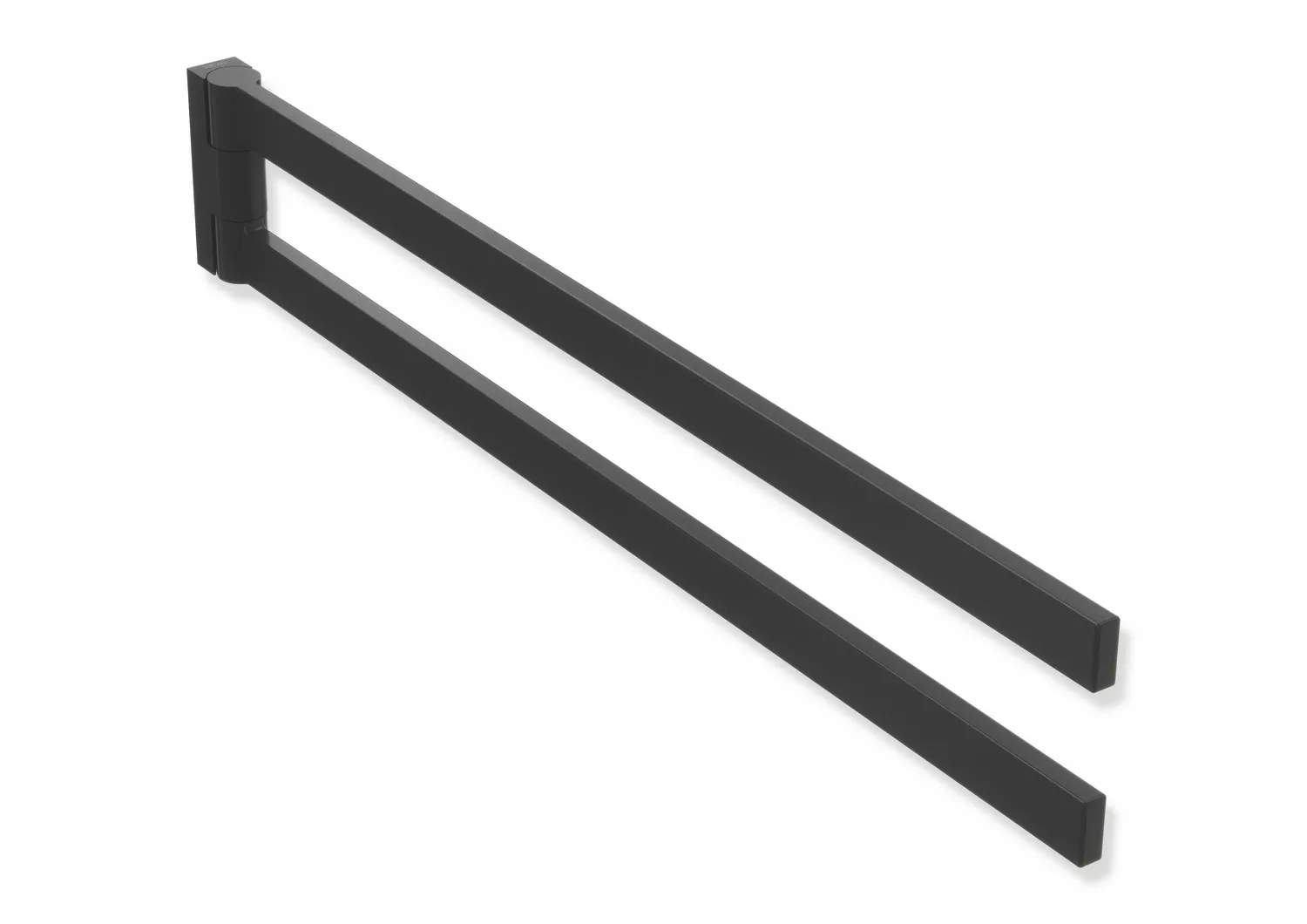HEWI Handtuchhalter „System 900Q“, Befestigung verdeckt, 2-armig in Schwarz tiefmatt HEWI Handtuchhalter „System 900Q“, Befestigung verdeckt, 2-armig in Schwarz tiefmatt