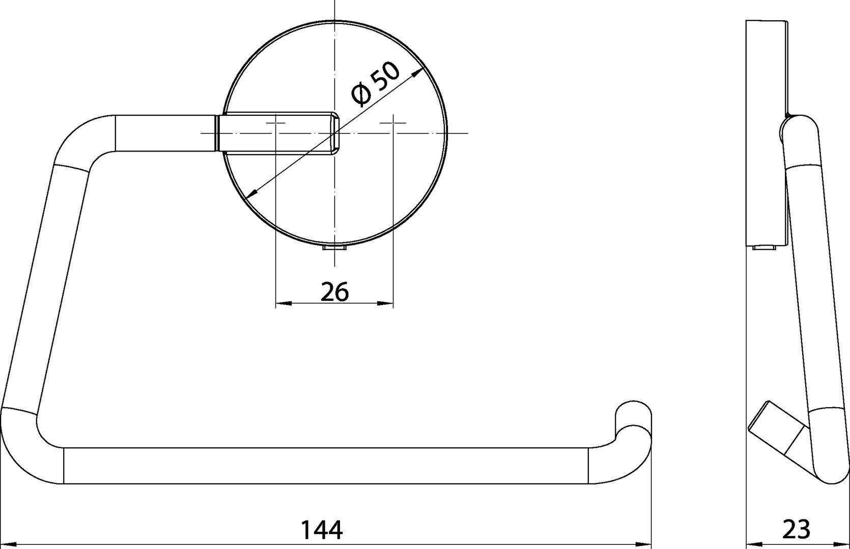 round Papierhalter ohne Deckel chrom