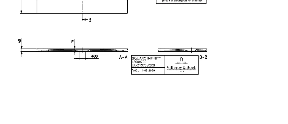 Villeroy & Boch rechteck Duschwanne „Squaro Infinity“ nur flächenbündige Installation 130 × 70 cm ohne Oberflächenbeschichtung, in Brown Villeroy & Boch rechteck Duschwanne „Squaro Infinity“ nur flächenbündige Installation 130 × 70 cm ohne Oberflächenbeschichtung, in Brown