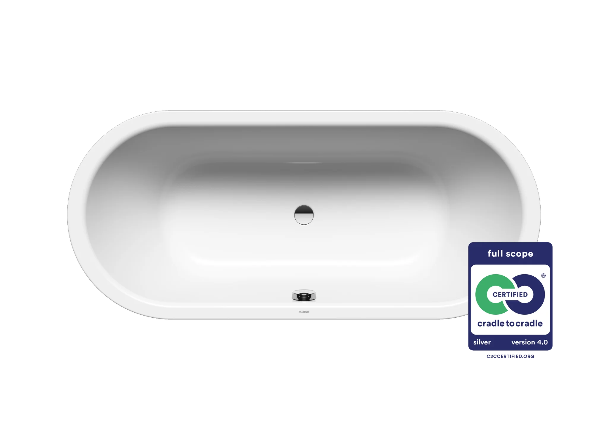 Kaldewei CLASSIC DUO OVAL Badewanne, oval, 1700 x 700 mm, alpinweiß, MADE IN GERMANY