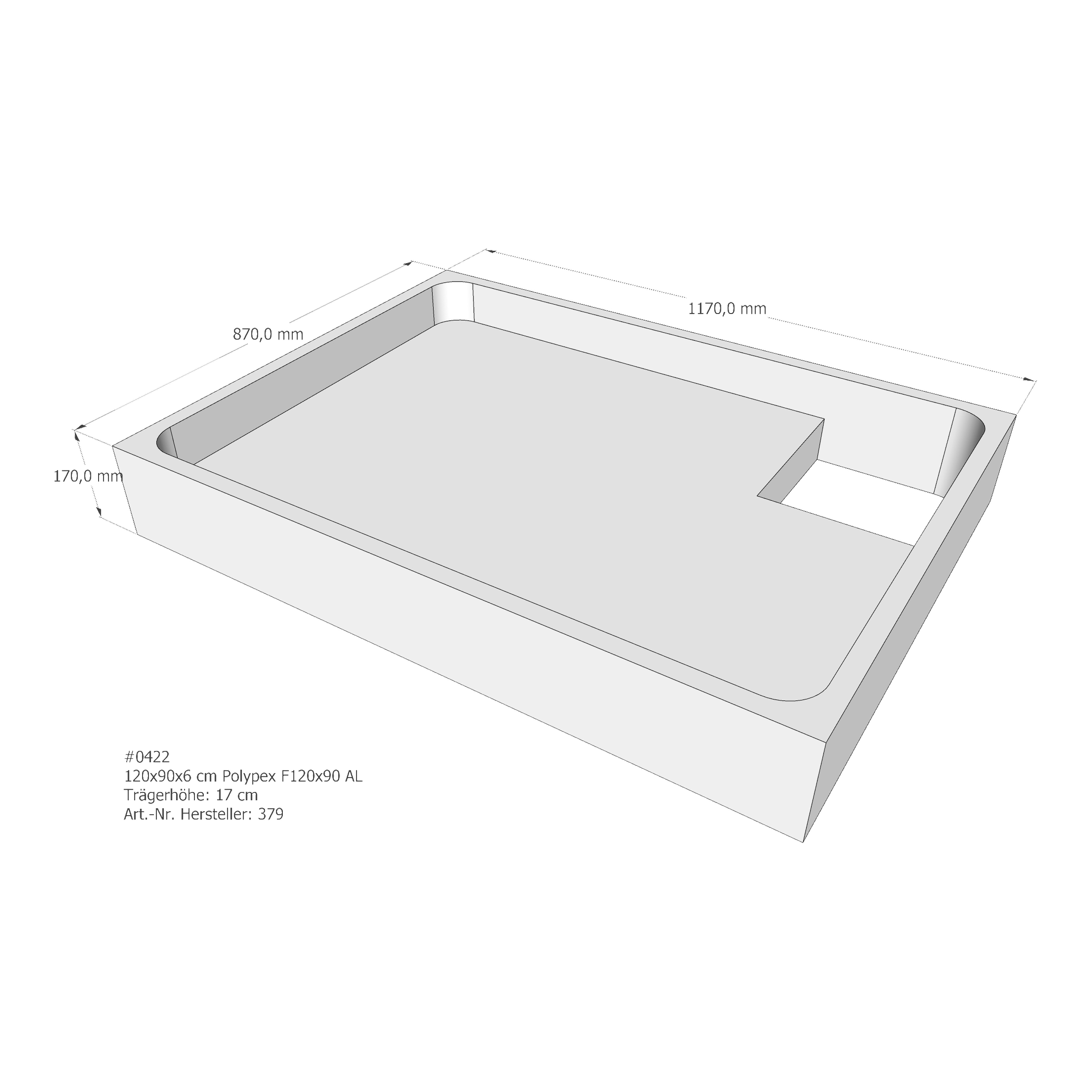 Duschwannenträger für Polypex F120x90 120 × 90 × 6 cm