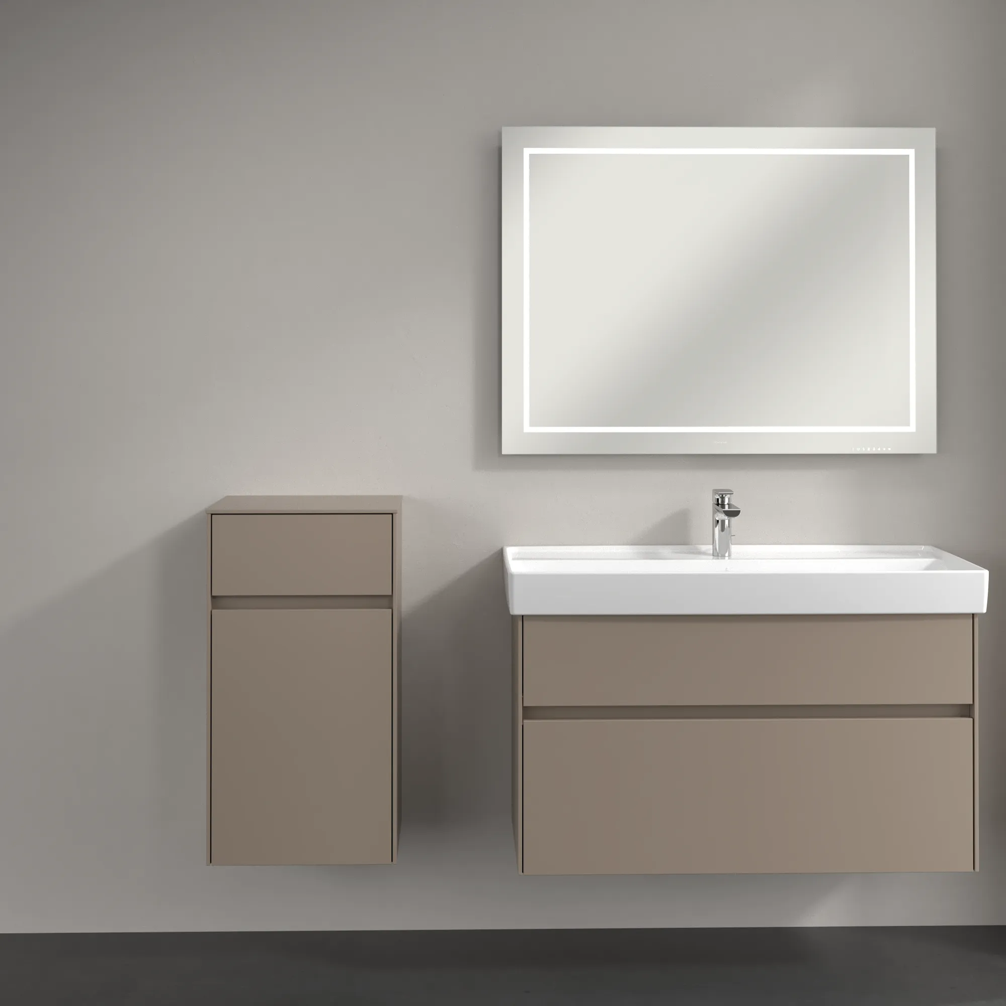 Villeroy & Boch Seitenschrank „Collaro“ 1 Tür, 1 Auszug / Schublade 40,4 × 74,8 × 34,9 cm 1 Tür, Anschlag (Scharnier) links, 1 Auszug / Schublade Villeroy & Boch Seitenschrank „Collaro“ 1 Tür, 1 Auszug / Schublade 40,4 × 74,8 × 34,9 cm 1 Tür, Anschlag (Scharnier) links, 1 Auszug / Schublade