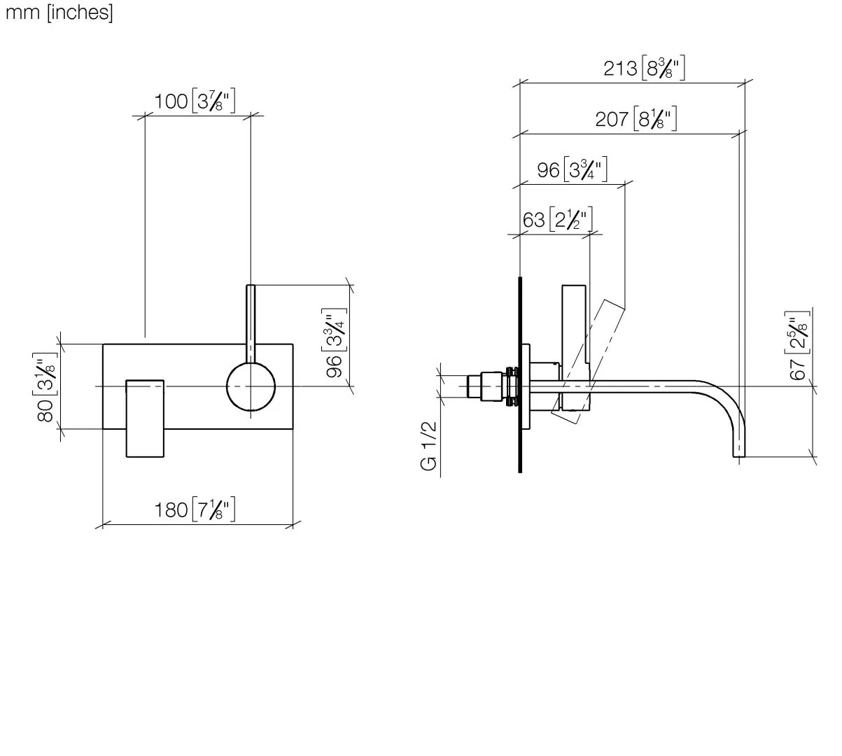 Dornbracht MEM Waschtisch-Wand-Einhandbatterie mit Abdeckplatte ohne Ablaufgarnitur Chrom Dornbracht MEM Waschtisch-Wand-Einhandbatterie mit Abdeckplatte ohne Ablaufgarnitur Chrom