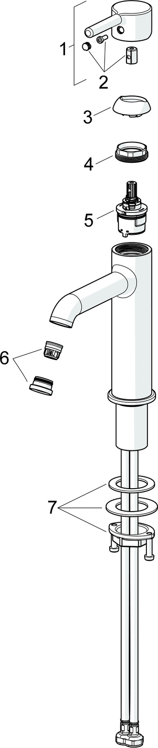 Einhand-Waschtischarmatur „Vantis Style“ Ausladung 133 mm in Chrom Einhand-Waschtischarmatur „Vantis Style“ Ausladung 133 mm in Chrom