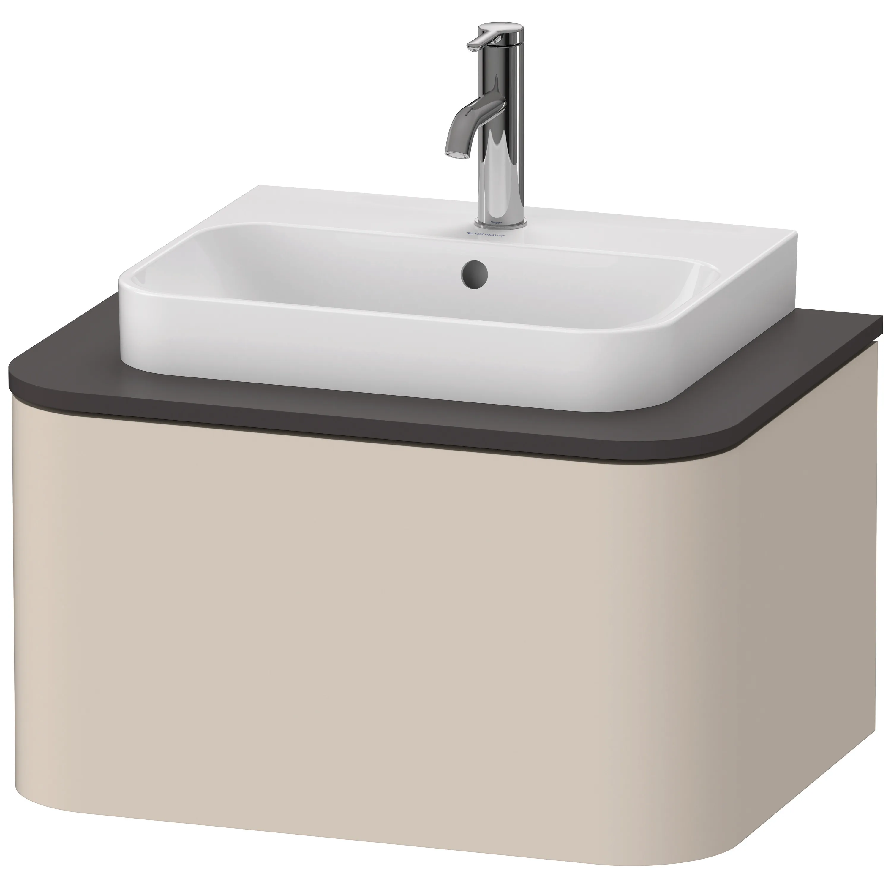 Duravit Waschtischunterschrank wandhängend „Happy D.2 Plus“ 65 × 35,4 × 48 cm Taupe Supermatt