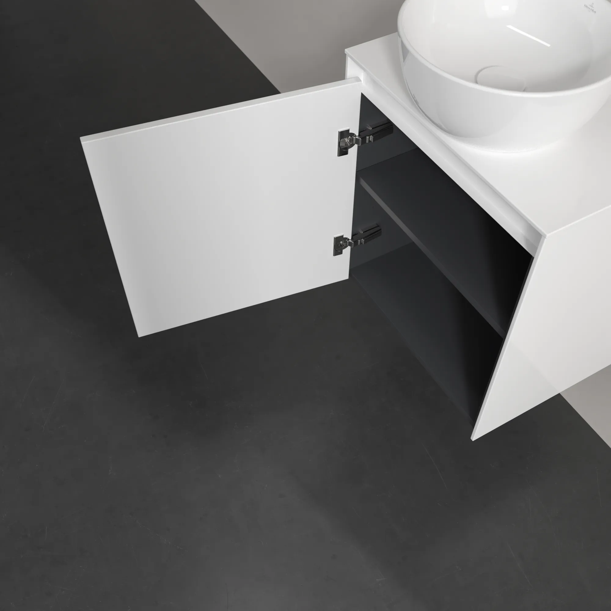 Villeroy & Boch Waschtischunterschrank „Collaro“ 500 × 548 × 380 mm Glossy White, für Becken mittig, Anschlag links, ohne Beleuchtung