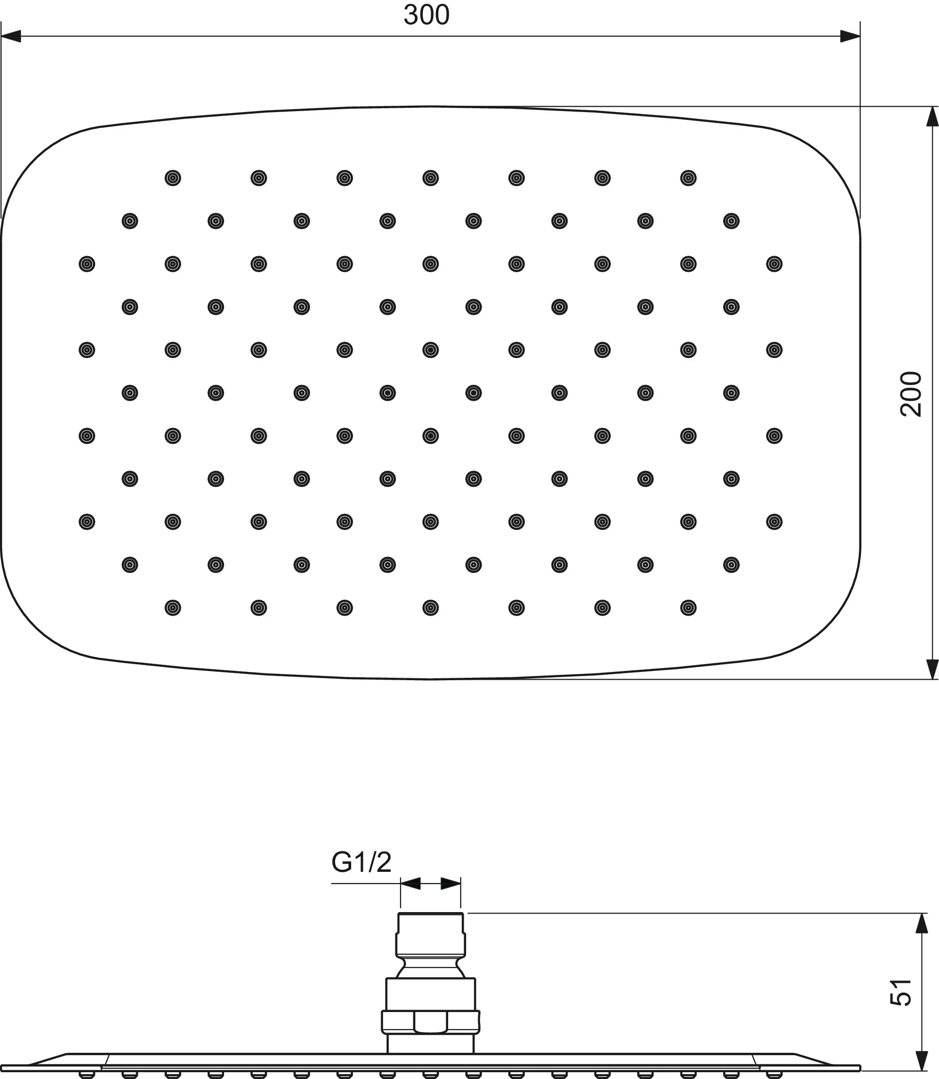 Ideal Standard IdealRain Luxe 300x200mm Edelstahl poliert Ideal Standard IdealRain Luxe 300x200mm Edelstahl poliert