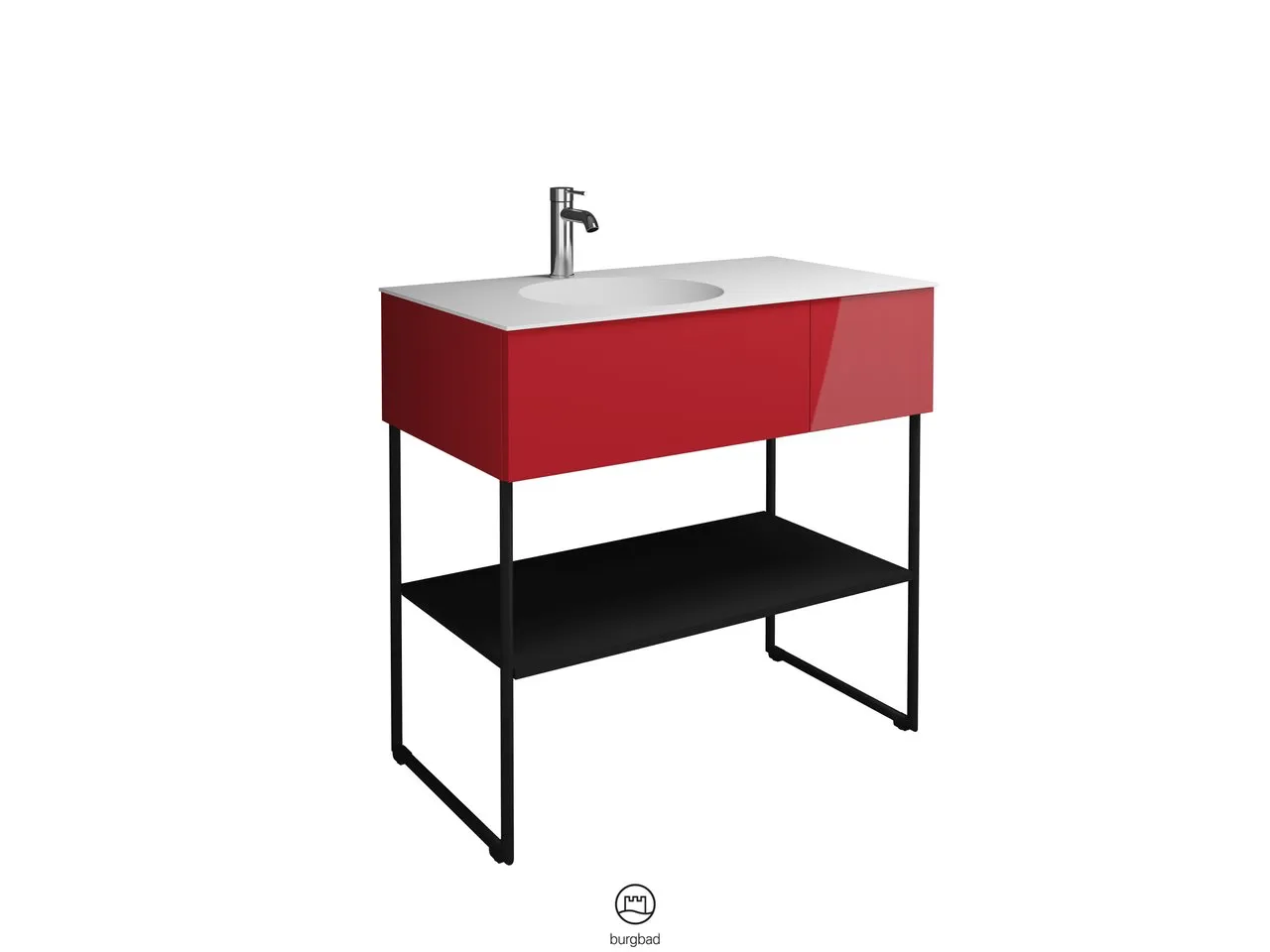 burgbad Coco Waschtisch Set, Mineralguss, Schwarz Seidenglanz burgbad Coco Waschtisch Set, Mineralguss, Schwarz Seidenglanz